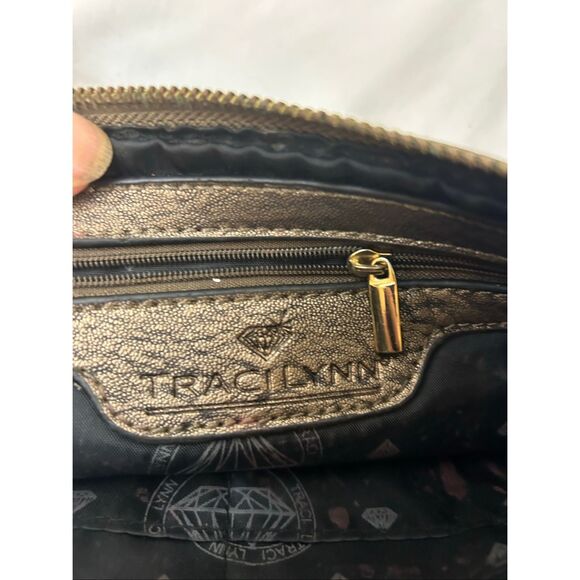 Traci Lynn studded 3d style gothic clutch bag zipper 10.5"x6" - Picture 8 of 10